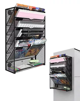 6-Tier Magnetic File Holder - No Drilling Installation File Organizer Large ... • $41.99