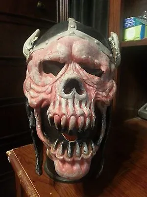 Halloween Skeleton Viking Skull Adult Latex Mask Thor Wings • $24.99