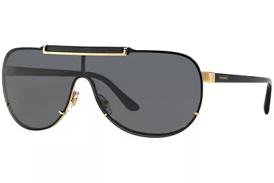 Authentic Versace Sunglasses VE 2140-100287 Black/Gold W/ Grey Lens 40mm    NEW  • $109.17