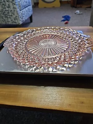 Vintage Pink Anchor Hocking Waterford Serving Platter Plate Cake Appetizers • $9