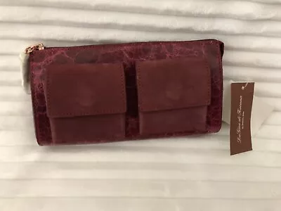 Leather Wallet / Clutch * Wine * La Gioe Di Toscana By Sharon Gioe NWT • $12.50