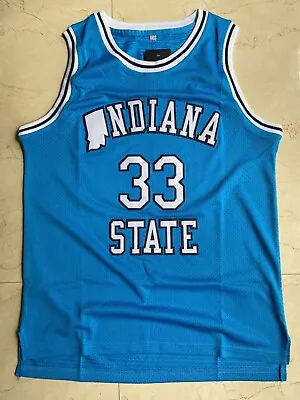 Retro Vintage Men's Basketball Jersey Bird Indiana State Jersey  Stitched Blue • $32.39