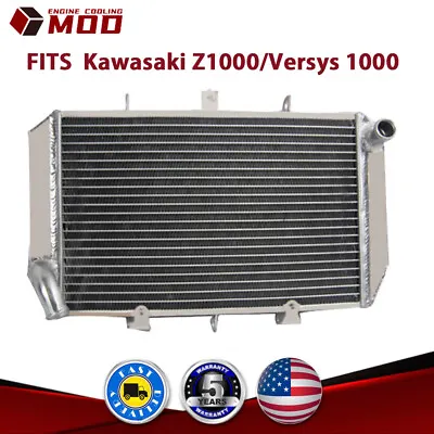 Aluminum Radiator Fits 2010-2022 Kawasaki Z1000 Zr1000/versys 1000 Se Lt Klz1000 • $59