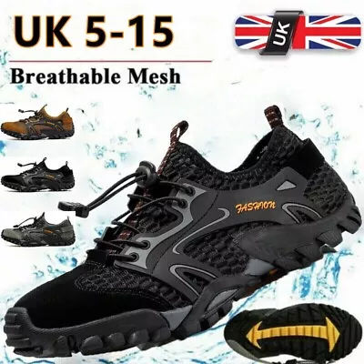 New Mens Hiking Boots Walking Outdoor Trail Trekking Trainers Beach Shoes Size • £23.99