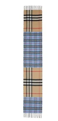 £149.99 • Buy Burberry Contrast Check Cashmere Merino Wool Jacquard Scarf Brand New Rrp £470
