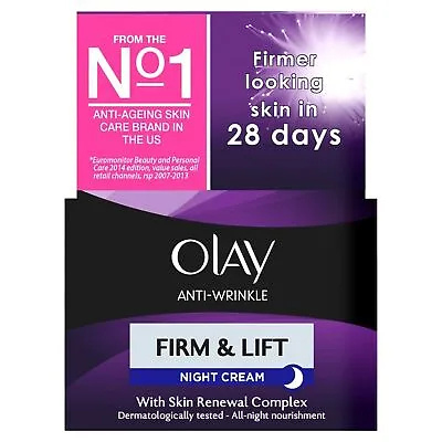 Olay Anti-Wrinkle Firm And Lift Anti-Ageing Moisturiser Night Cream 50 Ml • £10.65