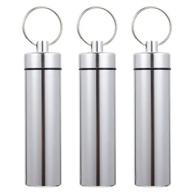 3 Pcs Portable Bottle Powder Case Metal Storage Box Pocket Medicine Chest • $9.59