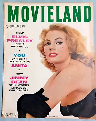 Movieland Magazine Anita Ekberg Sizzling December 1956 Excellent Condition Z4 • $23