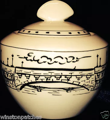 Mikasa Susan Steinberg Parisian Scenes Hk114 Sugar Bowl & Lid Black & White • $45.59