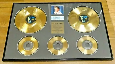 Super Rare Elvis Gold Records With Original Concert Ticket Only 150 Made • $1552.21