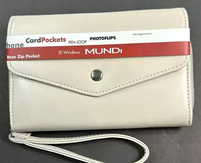 MUNDI Womans / CEO Clutch- Big Fat Wallet / Full Zip / CREAM / Matte / New • $22.75