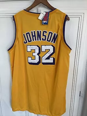 NWT New Mitchell Ness Los Angeles Lakers Magic Johnson 32 Jersey Mens 56 3XL • $80