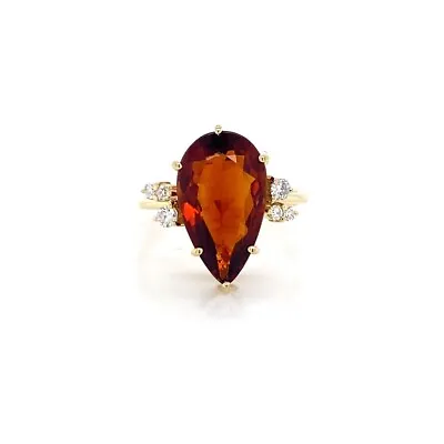 H Stern Madeira Citrine Diamond 18K White Gold Ring • $1895