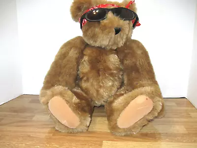 The Vermont Teddy Bear Co. 16  Jointed Plush Bear With Rose Tattoo Pre-Owned • $9