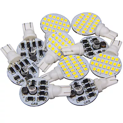 10x Super Bright T10 921 194 Natural White 24-3528 4.8w SMD LED Wedge Light Bulb • $14.99