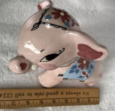 Kay Finch 1940s Pink Circus Elephant Winking California Pottery Nursery Decor • $19.95