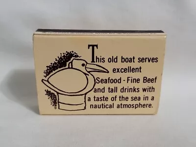 Vintage The Pelican Restaurant Hotel Matchbox Fort Myers Beach FL Advertising • $12.99