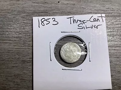 1853 Three 3-Cent Silver Coin Trime-Type 1-Very Fine Condition-031824-12 • $79.95