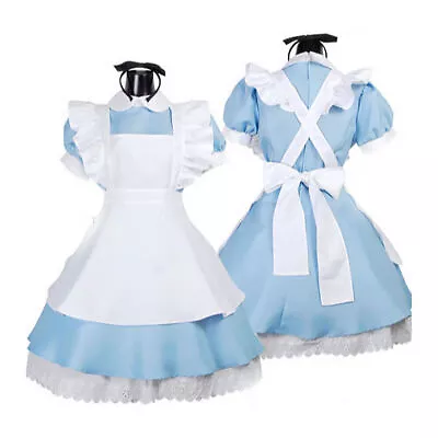 Alice In Wonderland Cosplay Women Maid Fancy Dress Lolita Halloween Costume / • £20.29