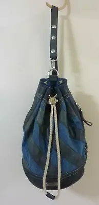 Mimco Denim And Leather Pouch Cocoon Crossbody Shoulder Bag Sailor Like • $19.42