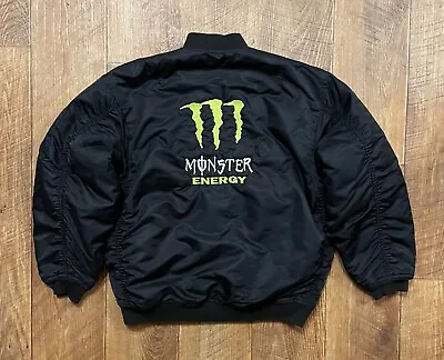 Vintage Monster Energy MA 1 Flyers Cold Weather Jacket Racing Moto Bomber • $90