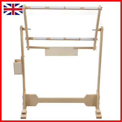 9CT Cross Stitch Frame Floor Stand Wooden Embroidery Tapestry Hoops 50cm- • £15.99