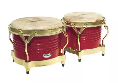 LP LATIN PERCUSSION MATADOR BONGO DRUMS BLAZE RED W/ GOLD HARDWARE - M201-RW • $229.99