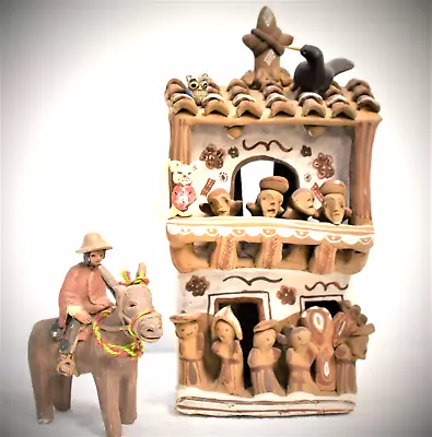 Mendoza JuJuy Argentina Pottery Monk Church House Folk ART Donkey Sculpture • $89