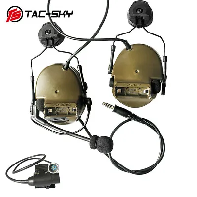 TAC-SKY COMTAC III Helmet Mount Silicone Earphone +U94 PTT +Replacement Headband • $175.99