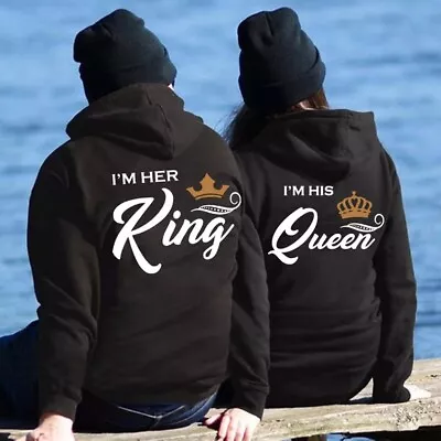 Couple Matching His King And Her Queen Hoodies Set Pullovers For Lovers Coupless • $26.59