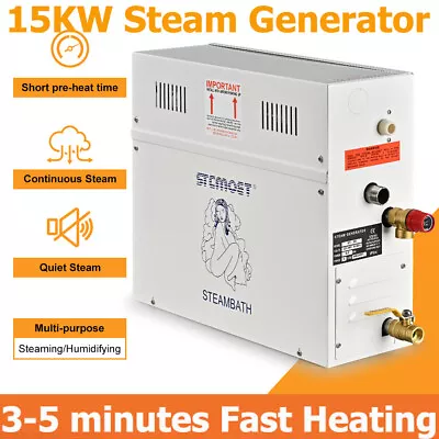 15KW Commercial Self-Draining Steam Generator System Bath Shower 529 Cubic Feet • $489.98