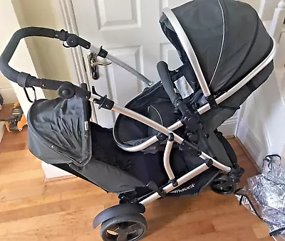 Hauck Double Twin Duo Buggy Pushchair Folding Foldable From Birth Unisex Grey • £199