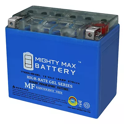 Mighty Max YTX20L-BS GEL 12V 18AH Battery For YAMAHA All Wave Runner Models 87-0 • $59.99