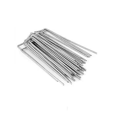 Garden Stakes U-Shaped Tent Stakes 20 Packs 6 Inches 11 Gauge Galvanized Hea... • $14.92