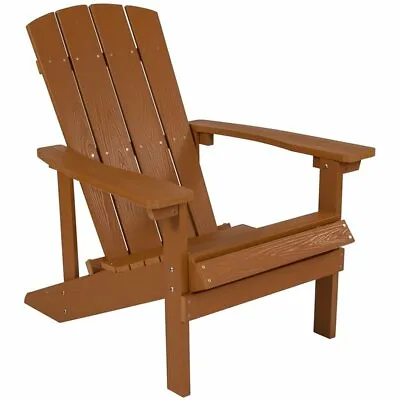 $255.14 • Buy Flash Furniture Charlestown Faux Wood Adirondack Chair In Teak
