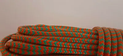 1/4 X 100 Ft. Double Braid-Yacht Braid Polyester Rope. Herringbone. Teal/Orange • $34