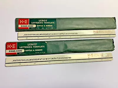 Keuffel & Esser K&E Leroy Lettering Templates (caps/nos.  3240 120C & 3240 100C • $22.95