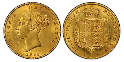 GREAT BRITAIN. Victoria. 1850 AV Half-Sovereign. PCGS MS64 SCBC-3859; Fr.-389b • $5198