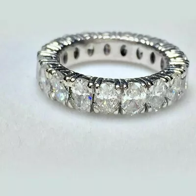 Eternity 3.00 Ct Radiant Cut Ct Real Treated Diamond Engagement 925 Silver Band • $149