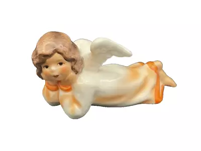 Vintage West Germany Goebel Angel Laying Down Peach Orange Dress #41 123 05 • $20