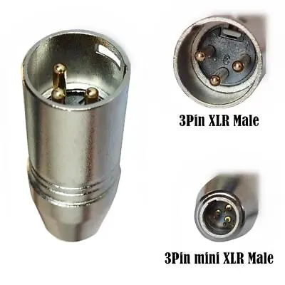 XLR Male 3-Pin To Mini XLR Male 3-Pin Audio Microphone Adapter • £5.95