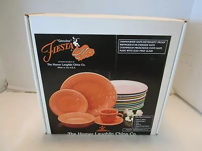 Fiesta Persimmon # F114 5 PC. Dinner Setting Homer Laughlin HLC 8301 NIB USA NOS • $75