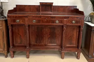 Antique American Empire Flame Mahogany Sideboard Buffet Server 19th Century • $3400
