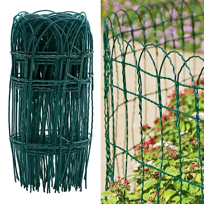 10m Wire Mesh Garden Border Fence Netting Lawn Fencing Edging Plastic Coated • £22.95