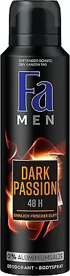 Fa Men DARK PASSION Deodorant Spray 150ml-0% Aluminum FREE SHIPPING • $9.50