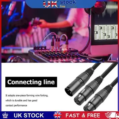 50cm 3 Pin For Canon XLR Male To Dual XLR Female Y Splitter Adapter Cable Wire • £7.89