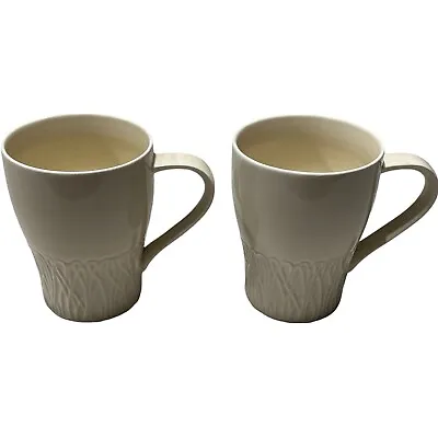 $19.97 • Buy Starbucks 2008 Set Of 2 Design House Stockholm Ivory Off White Coffee Mugs 12 Oz