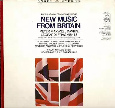 Classical Lp New Music From Britain Peter Maxwell Davies Leopardi Fragments • $6.99
