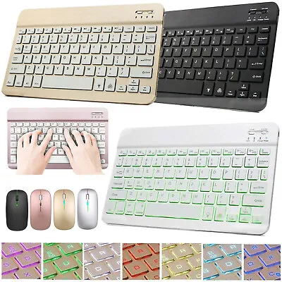 Universal 10  Backlit Wireless Keyboard&Mouse For IOS Android PC IPad Tablet • $33.99