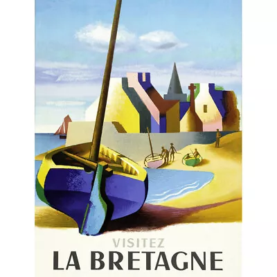 Nathan Visit Brittany Railway Travel Advert Canvas Art Print Poster • £13.99